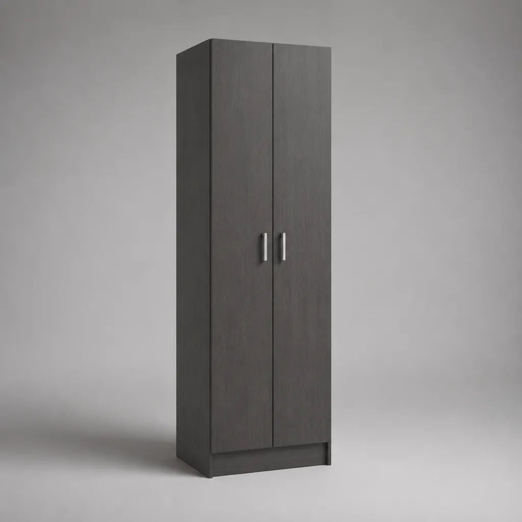 Armadio guardaroba a 2 ante in pannello truciolare antracite, 60 x 40 x 180 cm